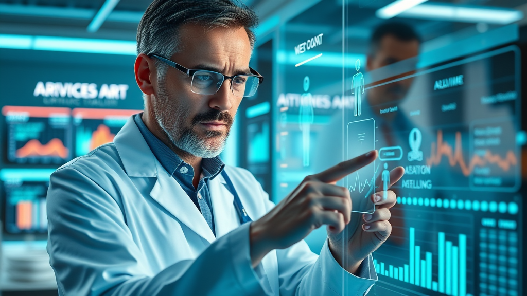 Innovative AI-powered wearable health device displaying live analytics for remote patient monitoring